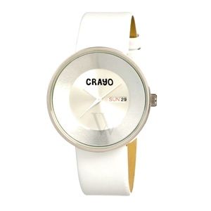 🤍🤍💥🔥 Crayco NIB Quartz White Leather
Unisex Watch🤍💥🔥